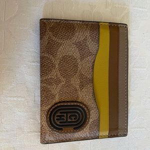 Mens Coach Leather Card Case New